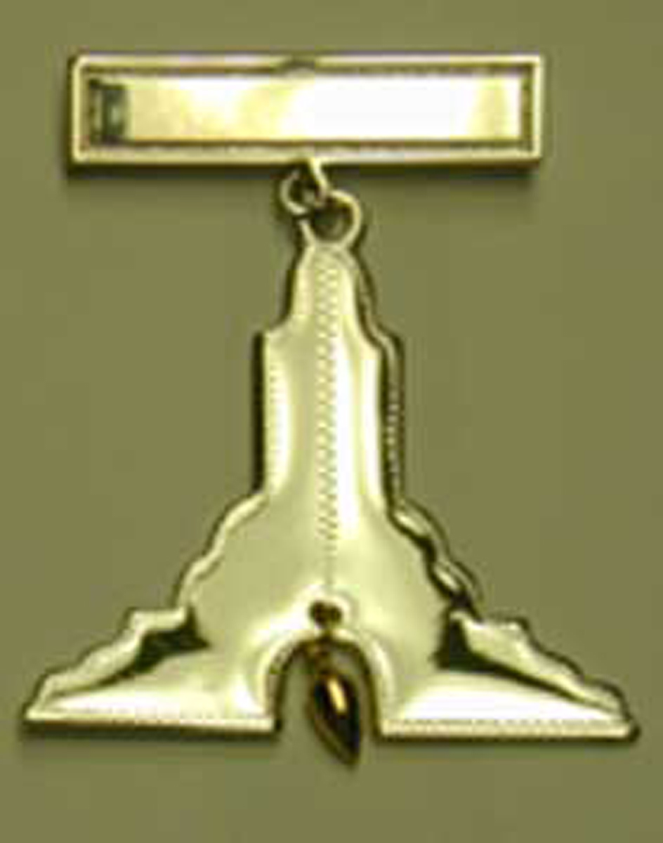 Masonic Traveling Jewel with Bar Pin Top.Gold Plated