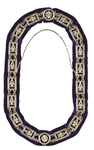Past Master Silver chain collar with royal blue lining
