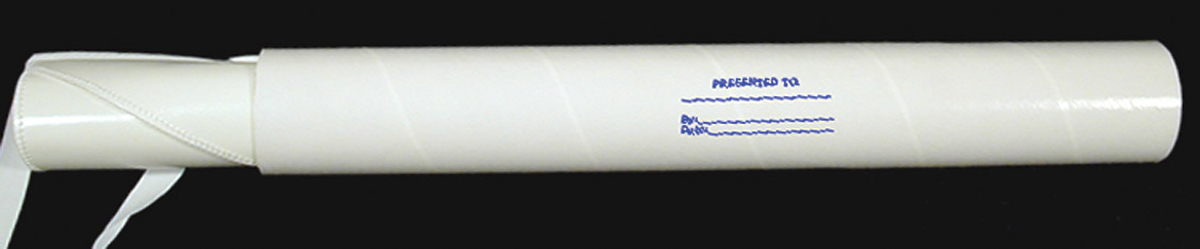 White Apron Tube with presentation label