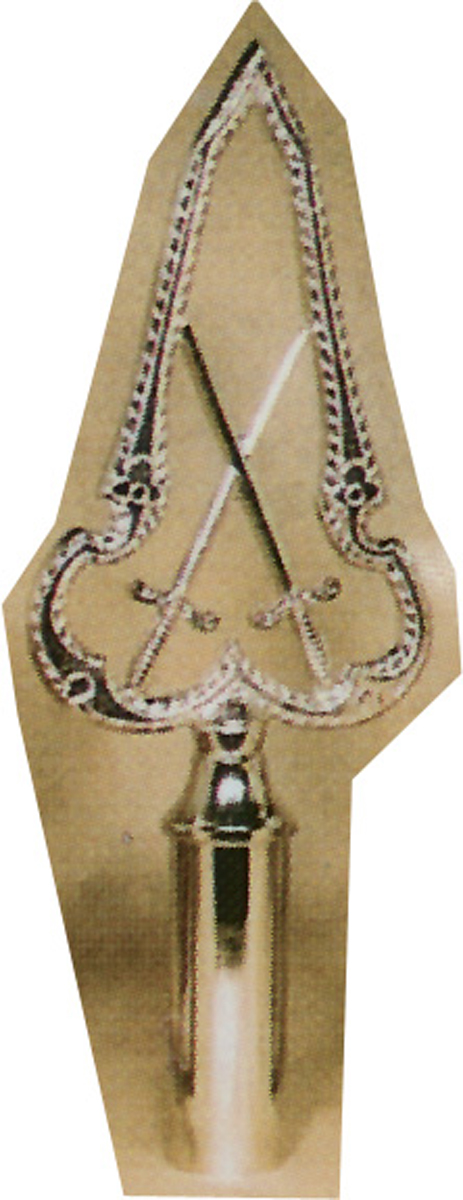 Crossed Swords Gold Plate Rod Top