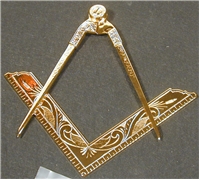 Square and Compass set 6" Goldtone