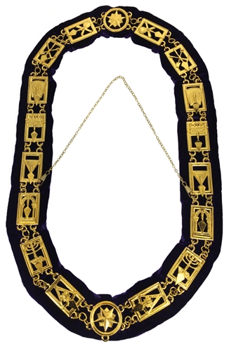 Royal & Select Masters  gold Chain Collar with purple lining