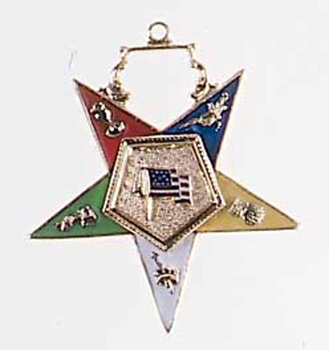 O.E.S.. Officer Jewels Enameled - US Flag bearer jewel