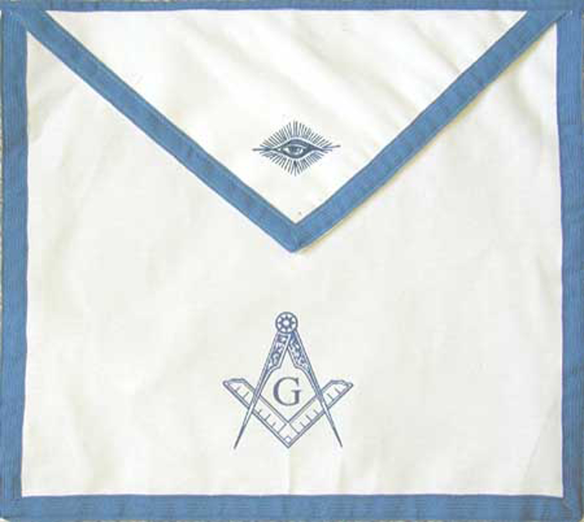  Macoy 14 x 16 inch Cloth Master Mason Aprons with Blue Trim - Individually Sold
