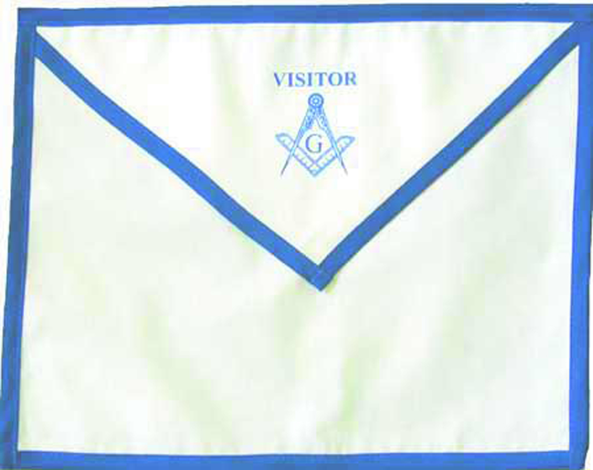 Macoy 14 x 16 inch Cloth Visitor Aprons with Blue Trim - Set of 12