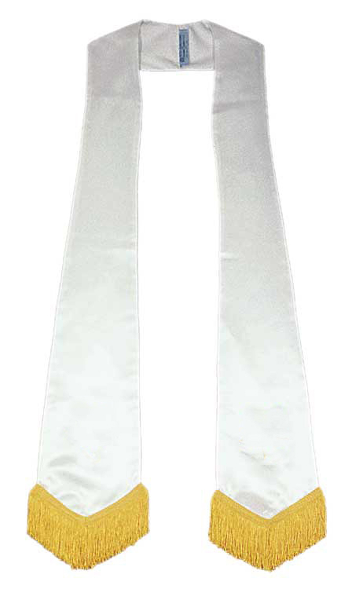 White Satin Stole - plain