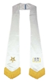White Satin Stole with embroidered open bible & star