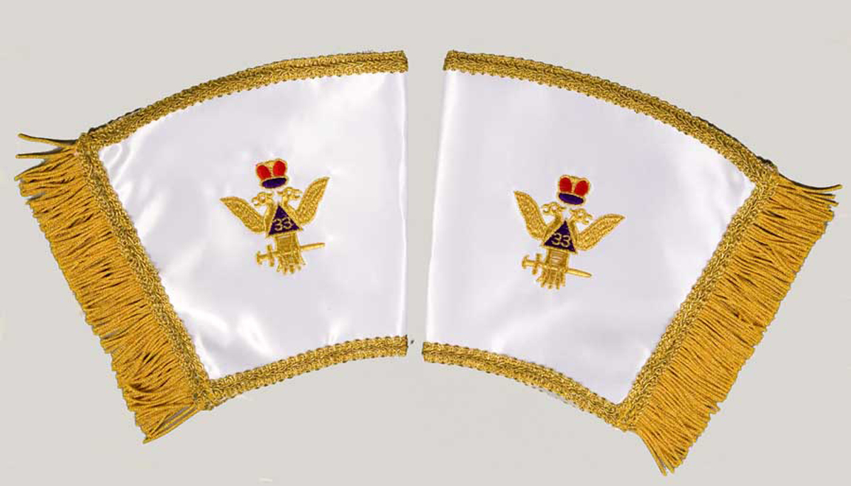 White Satin Scottish Rite Cuffs 