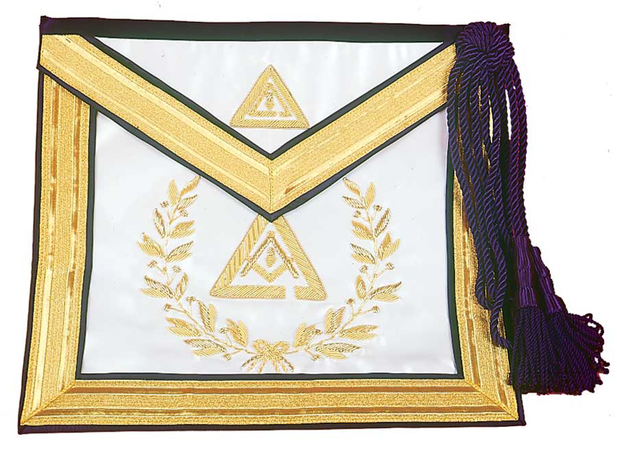 Past Thrice Illustrious Master Apron with wreath and Gold Bullion Embroidery