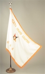 White Satin O.E.S. Flag Embroidered with Name, OES and Star on ONE SIDE with up to 30 letters