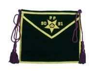 Purple Velvet Patron Apron with gilt Bullion Hand embroidery and fringe
