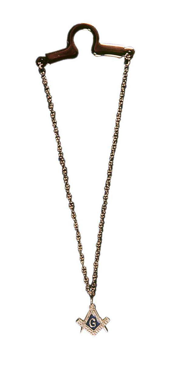 Masonic Tie Chain in gold tone with Masonic drop