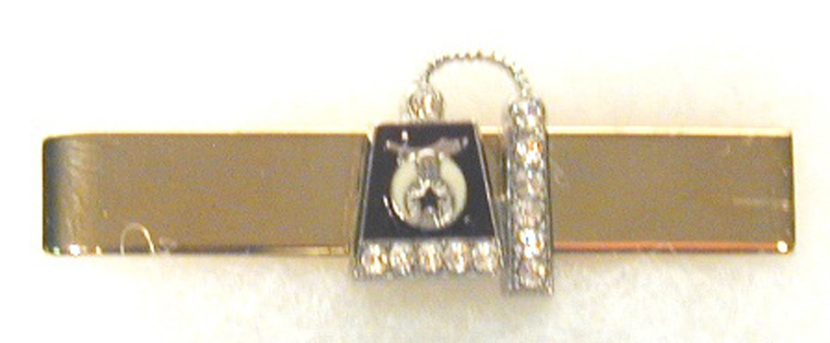 Shrine Tie Bar with fez -Rhodium Finish Only