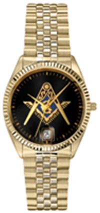 Masonic Gold Tone Watch