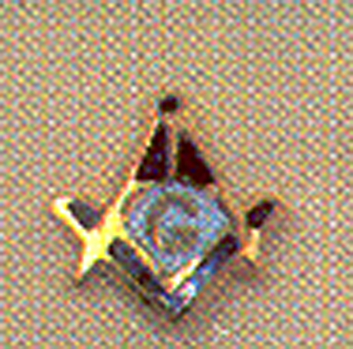 Masonic Lapel Button in 10K YG with blue and white enamel