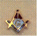 Masonic Lapel Button in 10K YG with blue and white enamel
