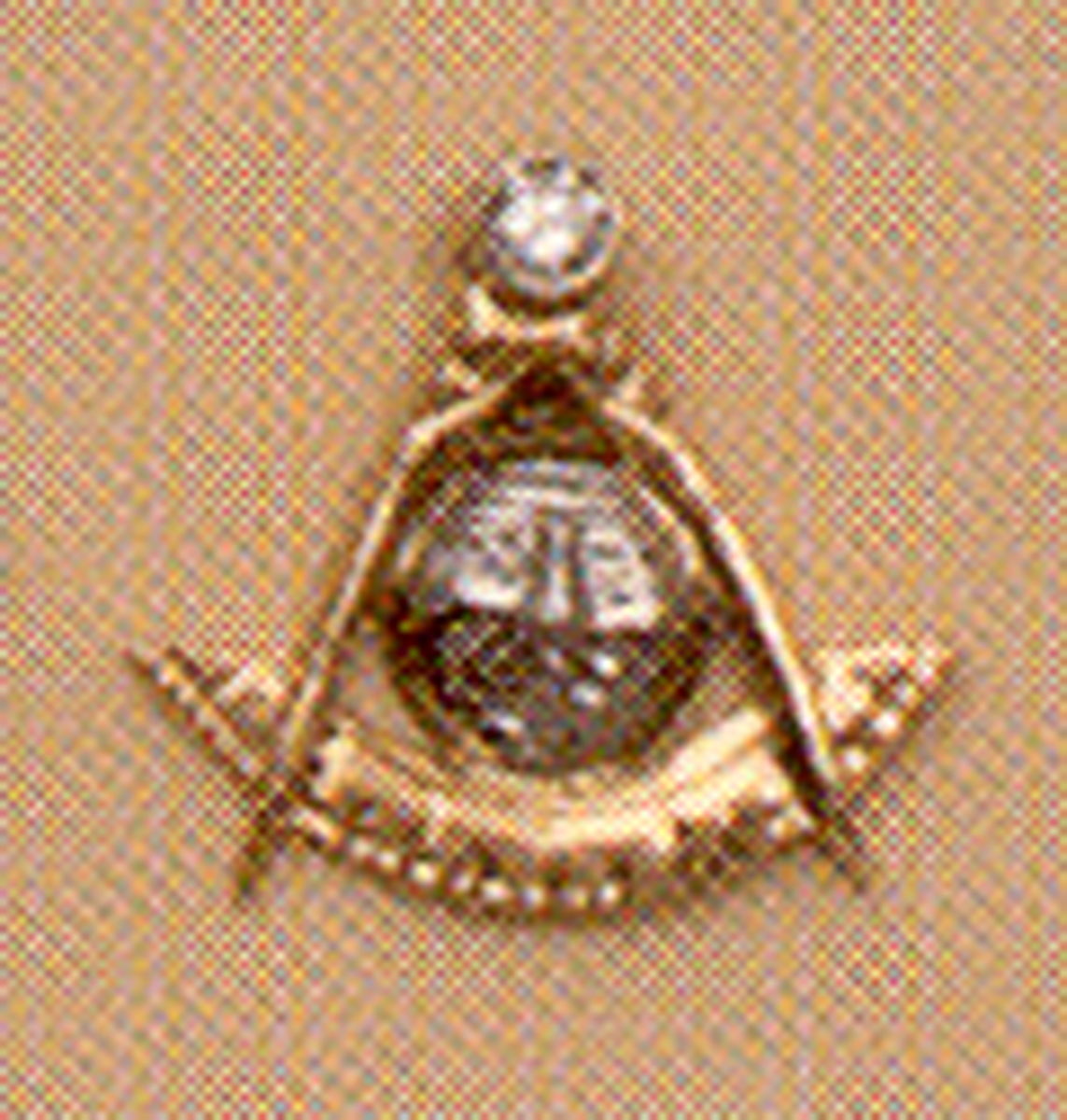 Past Master Lapel Button in 14K YG & WG with 2 pt diamond