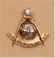 Past Master Lapel Button in 14K YG & WG with 2 pt diamond