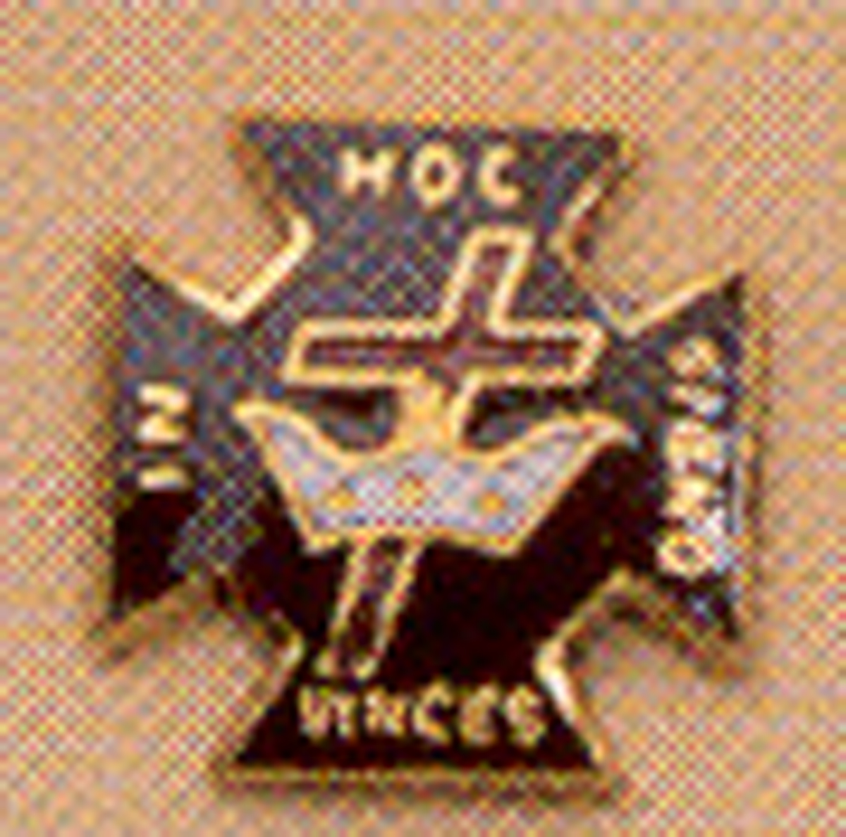 Knights Templar Lapel Button in 10K YG and red  and black enamel