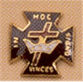 Knights Templar Lapel Button in 10K YG and red  and black enamel