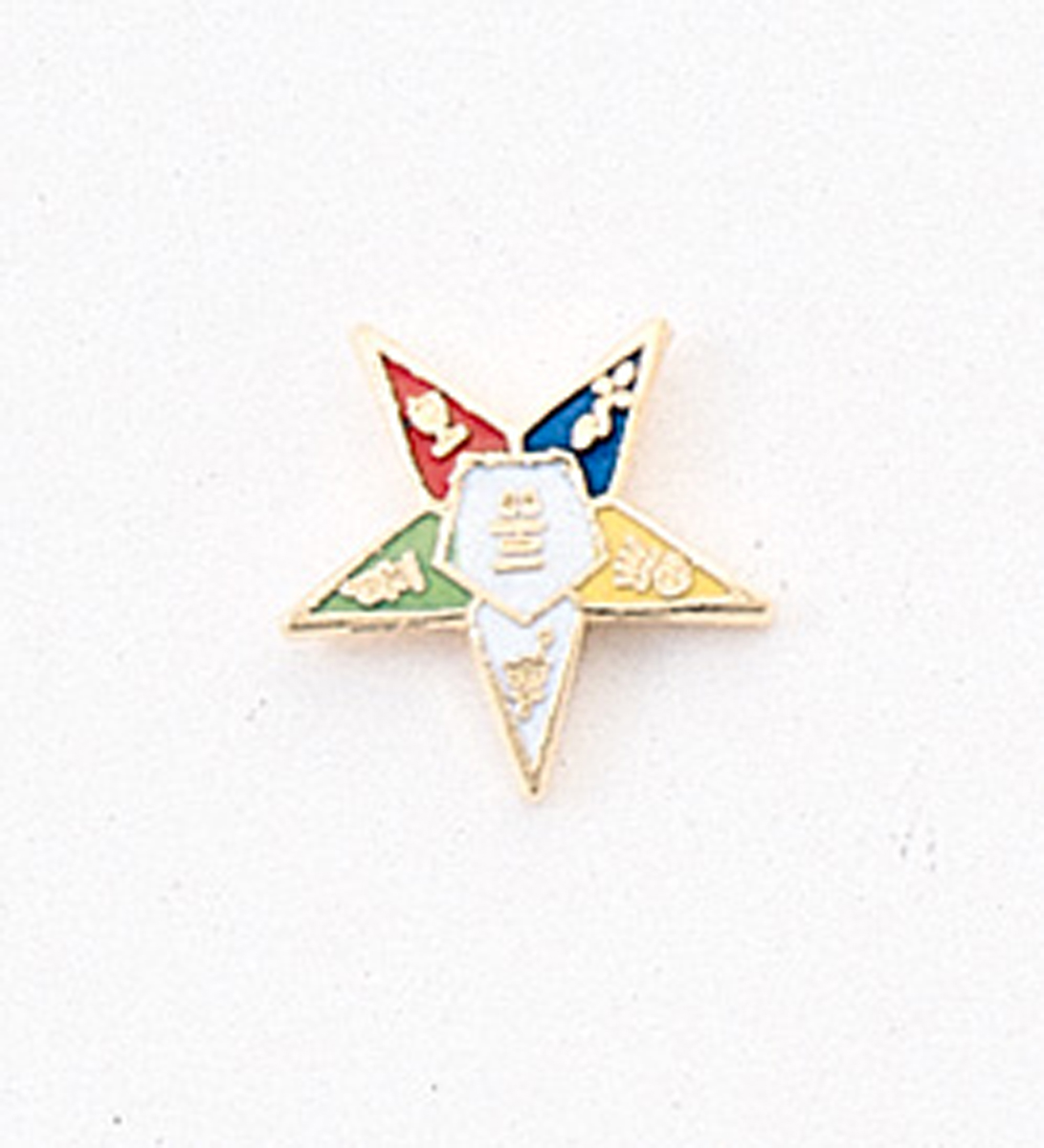 Eastern Star Lapel Button in 10K YG with colored enamel