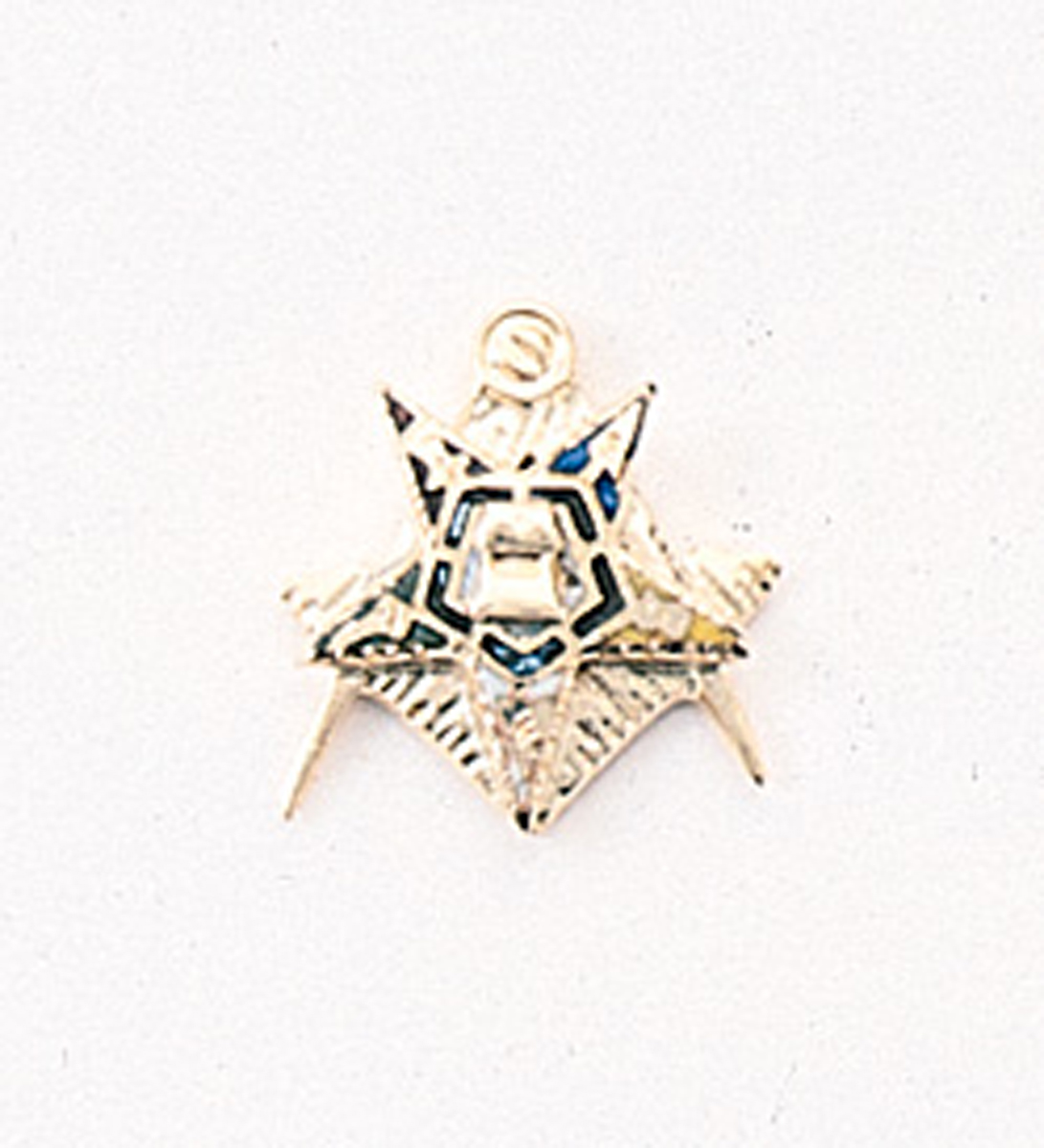 Eastern Star Patron Lapel Button in 14K YG with colored enamel 