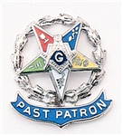 Eastern Star Past Patron Lapel Button in 10K WG  with colored enamel  