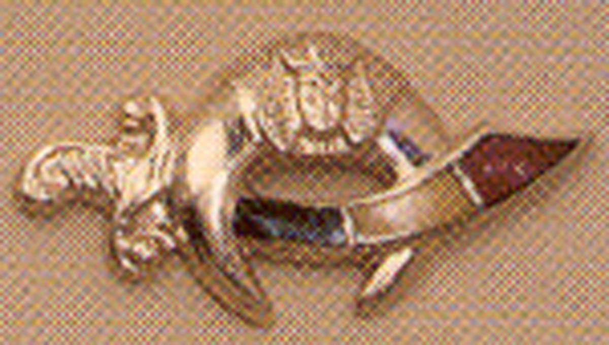 Shrine Lapel Button in 14K YG and color enamel