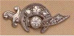 Shrine Lapel Button in Platinum with 6 diamonds