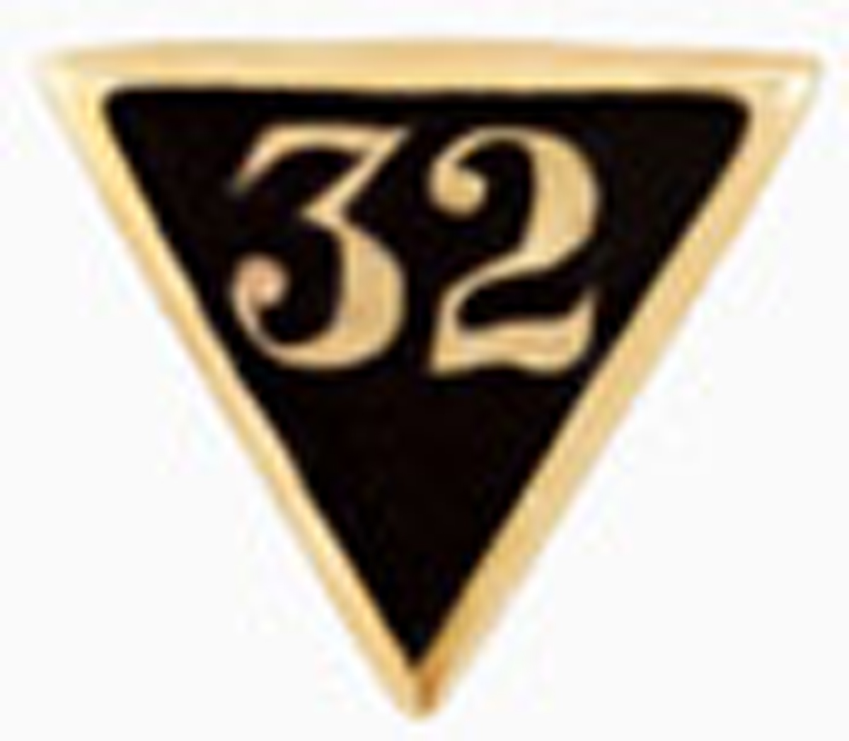 32 Degree Lapel Button in 14K YG with black enamel