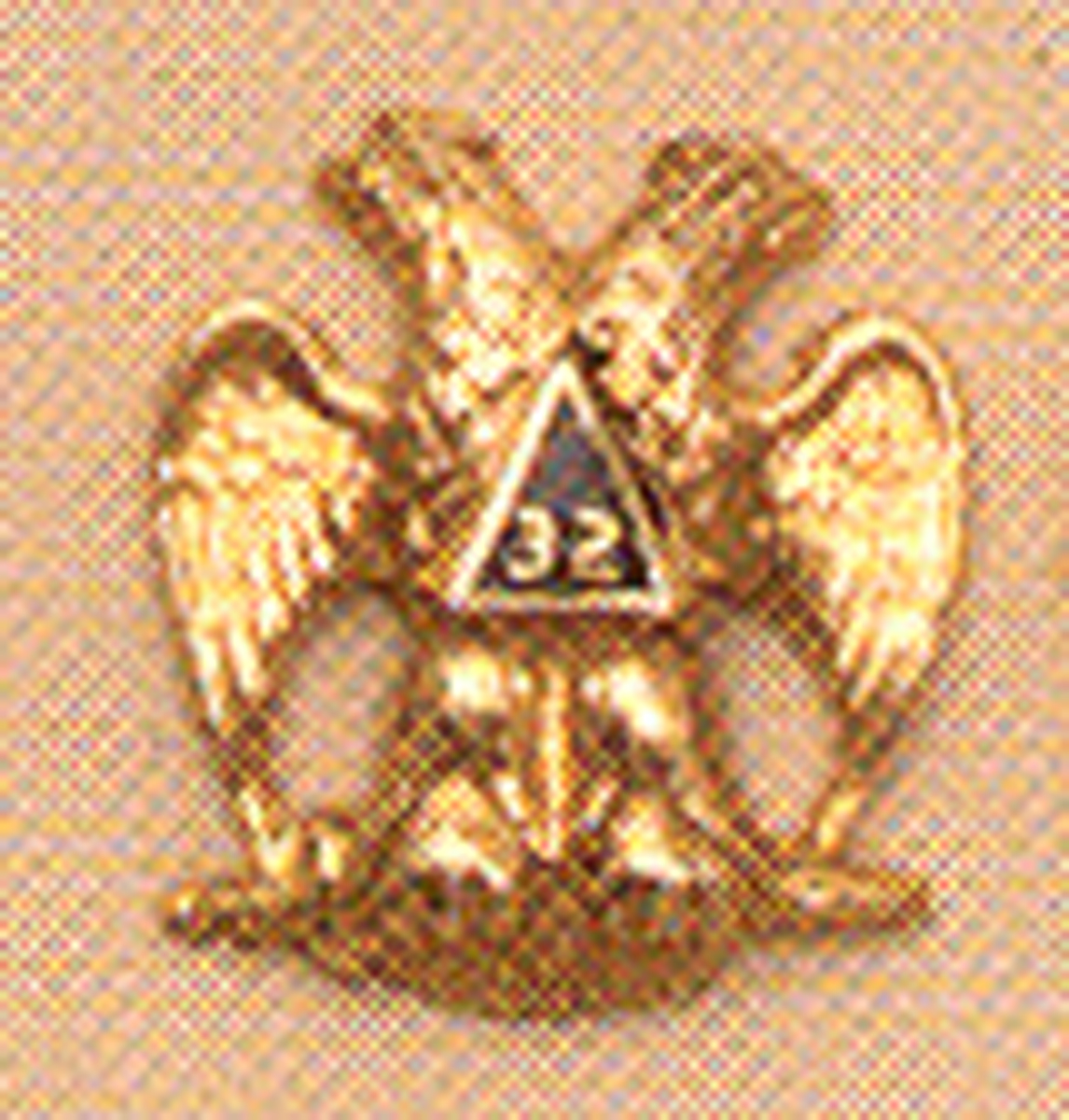10K Gold Scottish Rite Button Wings Down