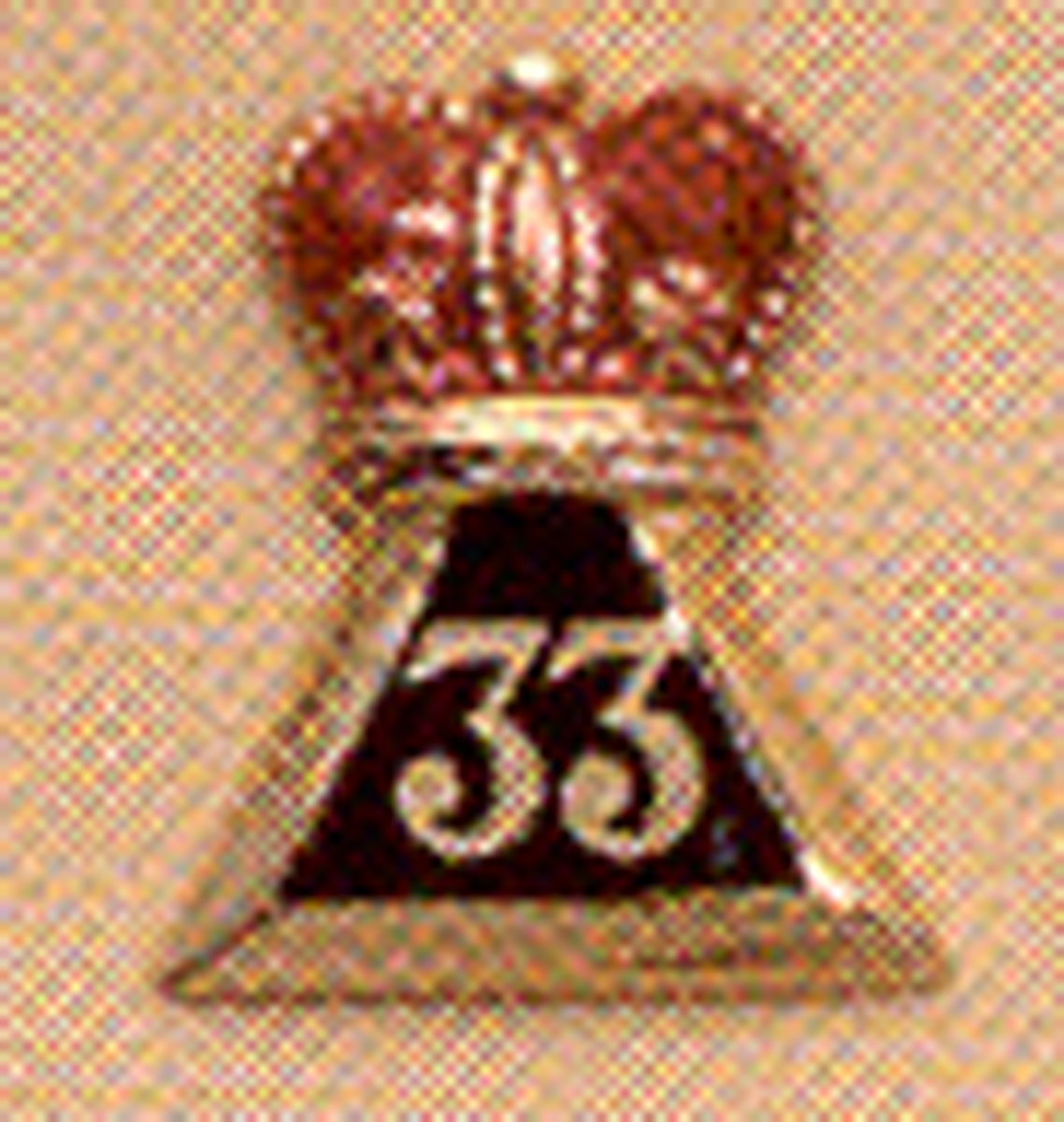 14K Gold 33 degree button w/ crown