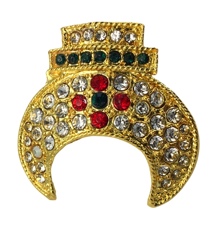 Fez tassel Pin with row colorful rhinestones