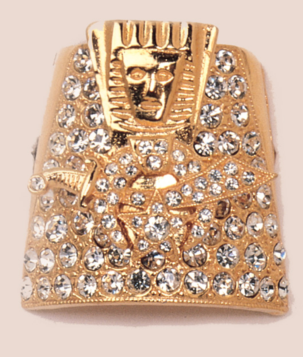 Shrine / Sphinx Tassel Fez Pin - White Stones Only
