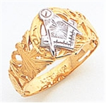 Master Mason ring Round front with S&C and 
