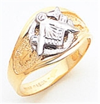 Master Mason ring Round front with S&C and 