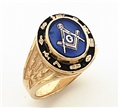 Masonic Ring Oval Stone framed with symbols