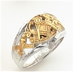 Master Mason ring Round front with S&C and 