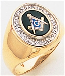 Masonic ring with 1/8 ct diamonds - 5062