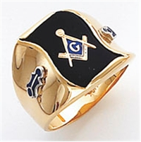  Master Mason ring with S&C and "G"- Sterling Silver