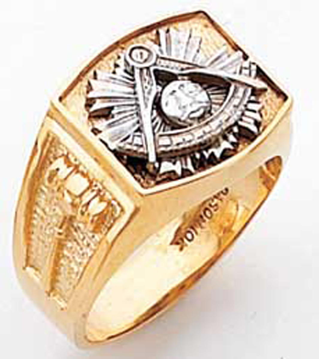Past Master 10k Emblem with Rays Ring