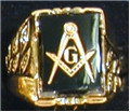Masonic Black Onyx Ring