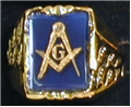 Masonic Synthetic Sapphire Ring