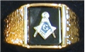 Masonic Black Onyx Ring