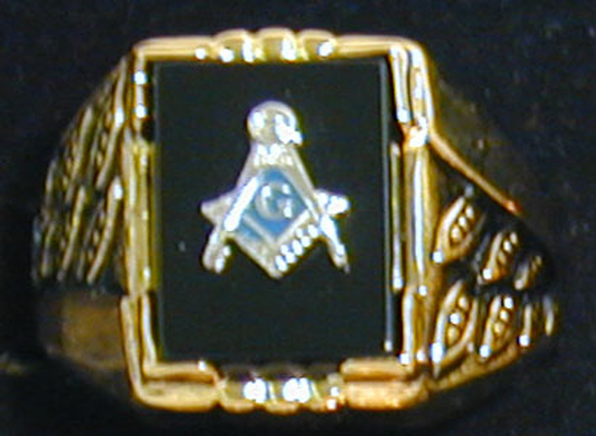 Masonic Black Onyx Ring