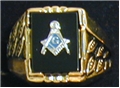 Masonic Black Onyx Ring
