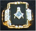 Masonic Black Onyx Ring