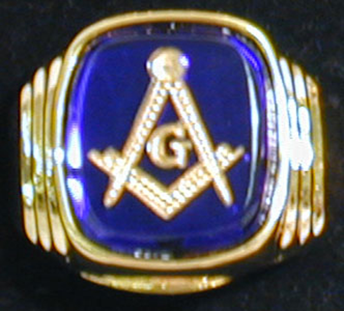 Masonic Imitation Sapphire Ring