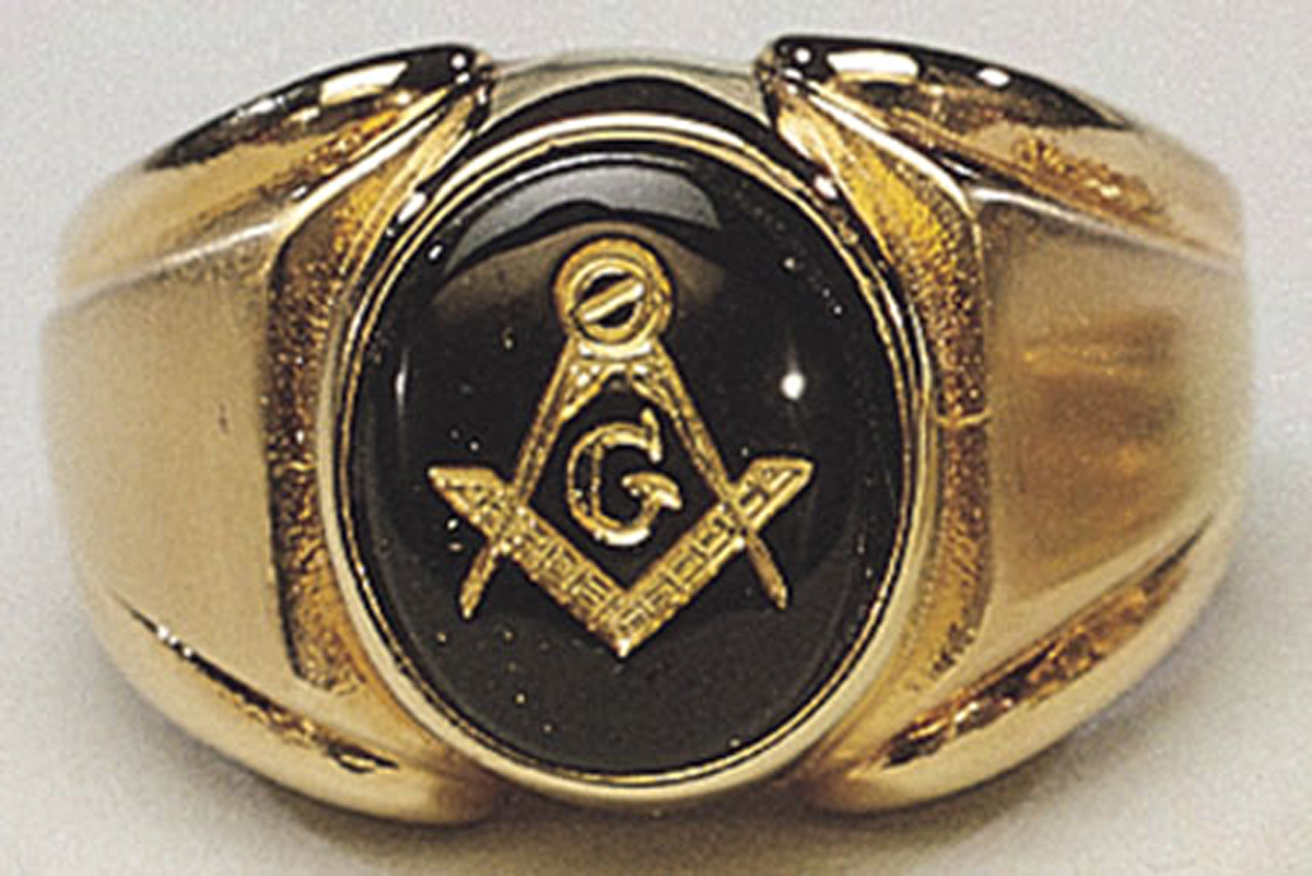 Masonic Black Onyx Ring