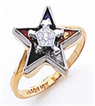 O.E.S. 10K Star Point Member's ring 